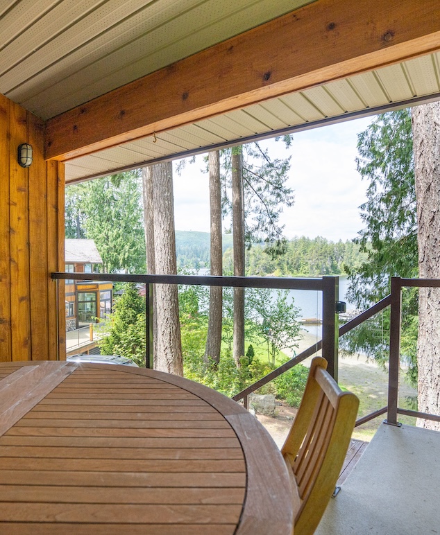 Outdoor deck with lake view