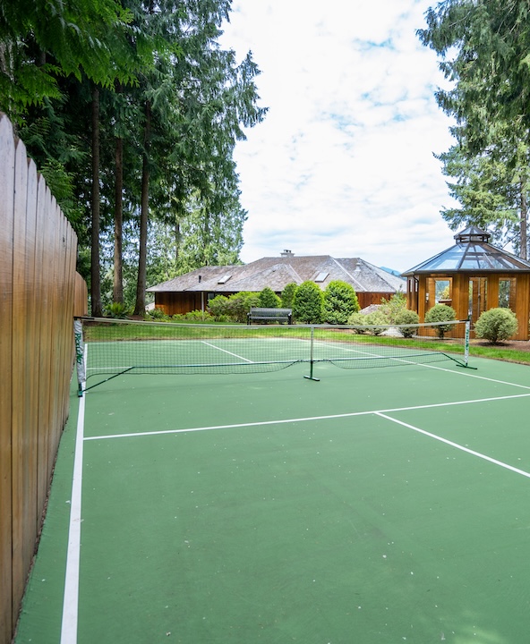Pickleball court aerial view