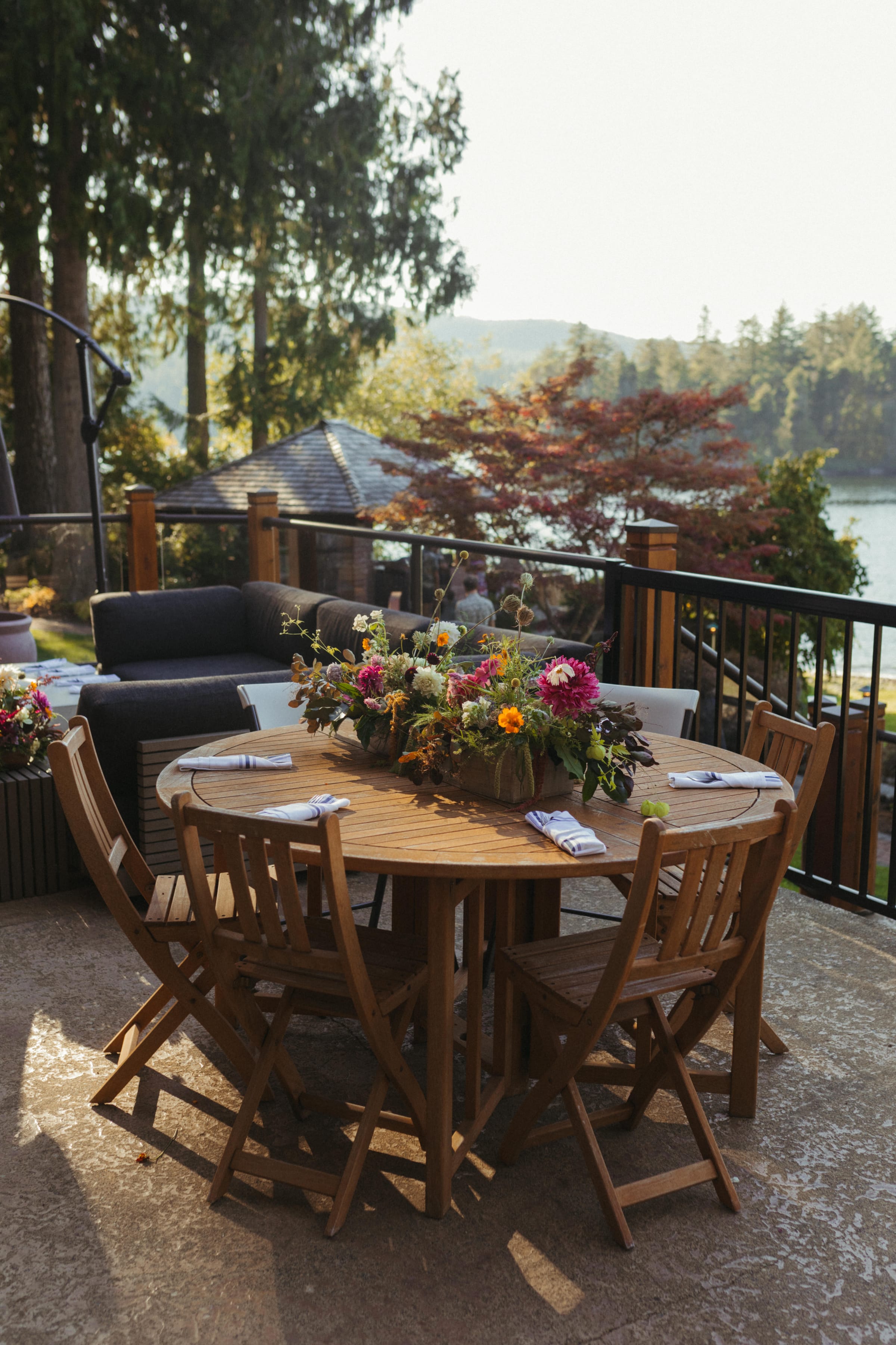 Wedding reception table setup